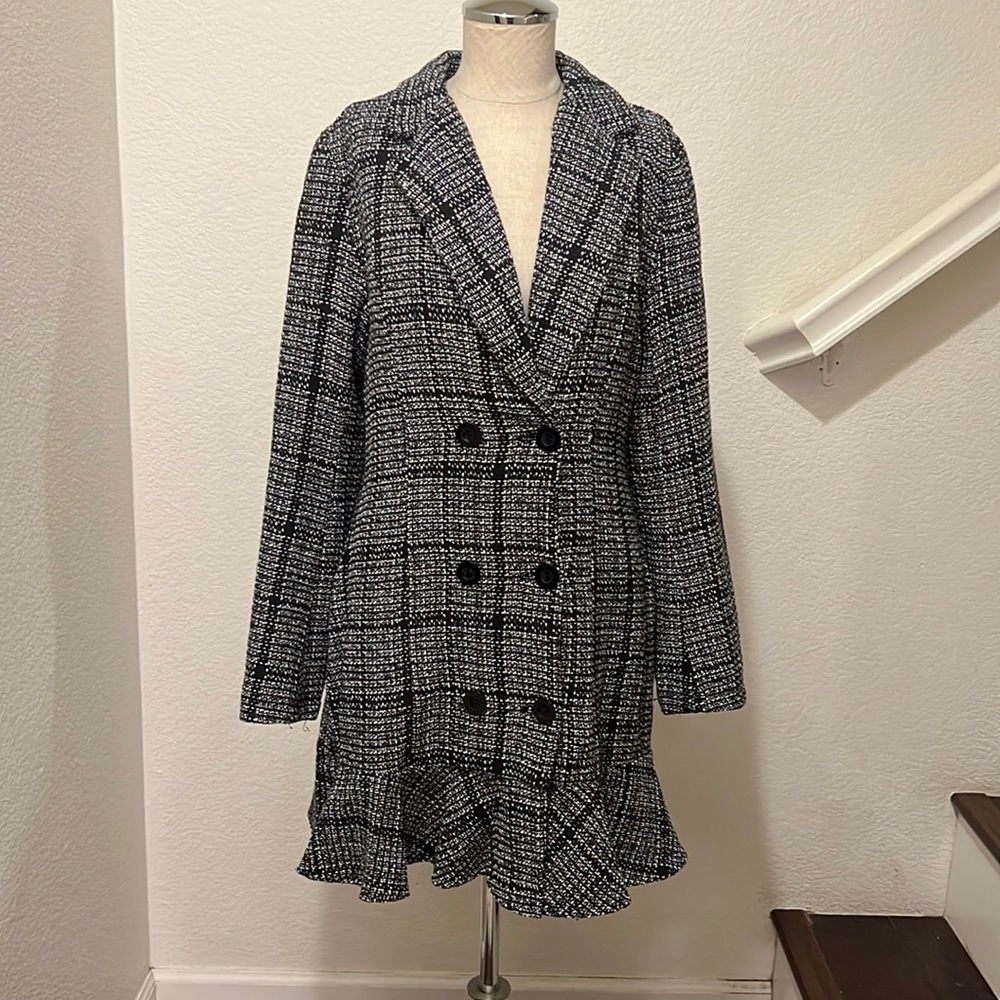 Shein Size M black white tweed dress